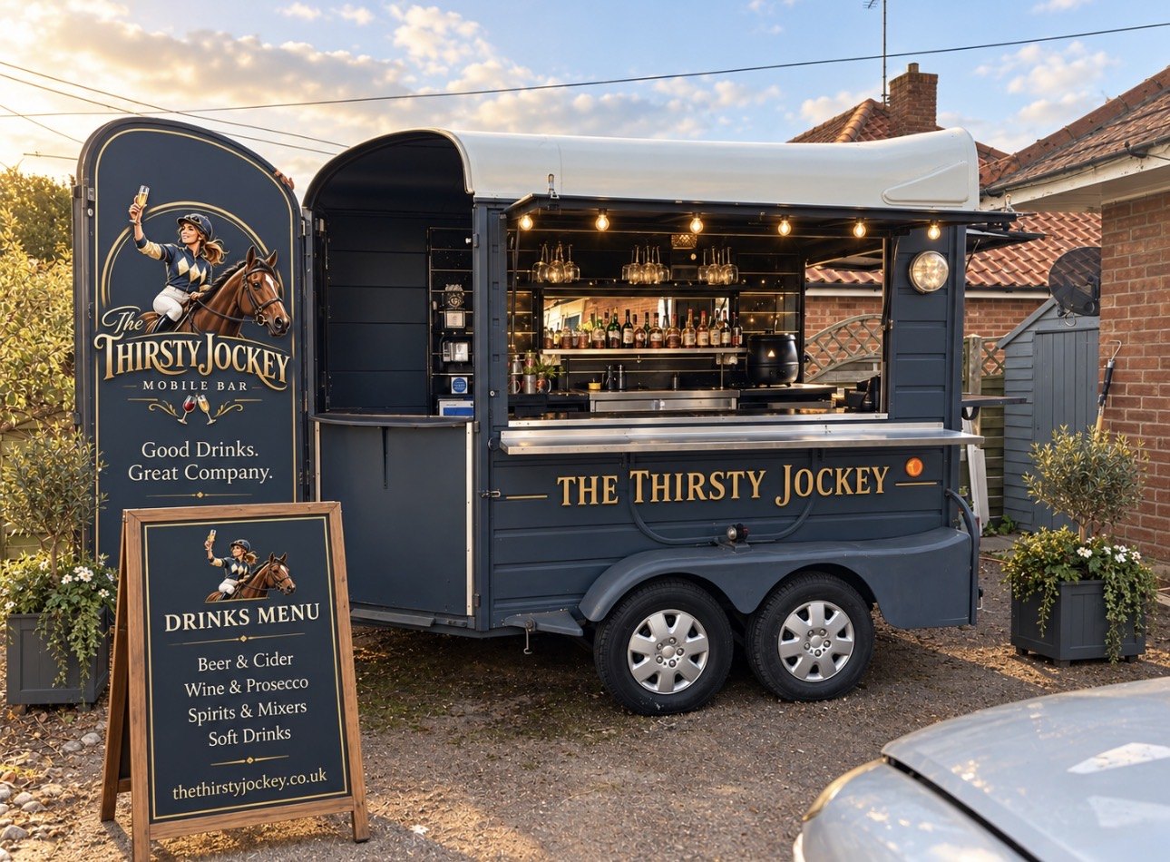 The Thirsty Jockey horsebox mobile bar